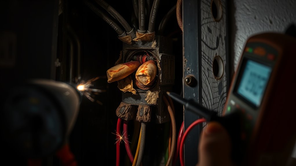 visible damage and electrical issues