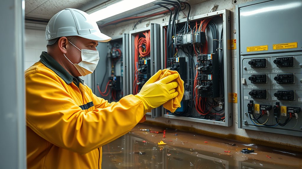 flooded electrical panel cleanup