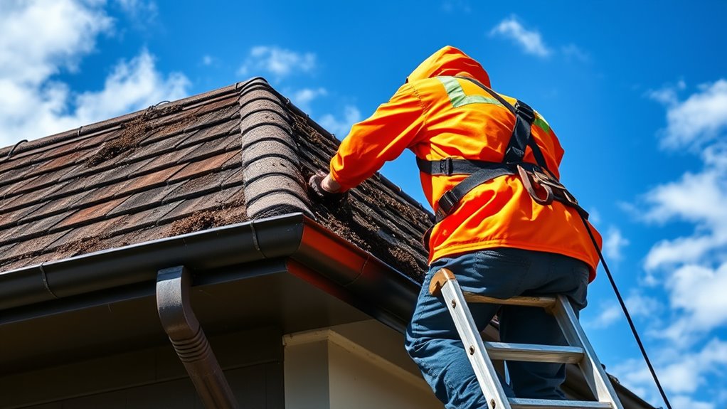 post storm gutter roof safety