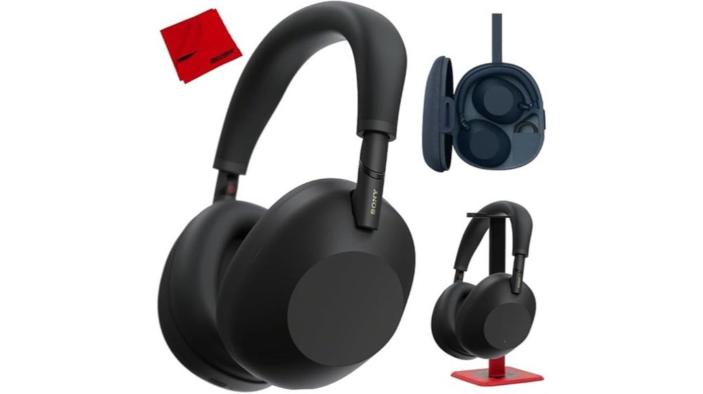 black wireless headphone bundle