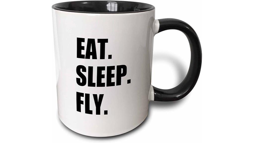 eat sleep fly mug