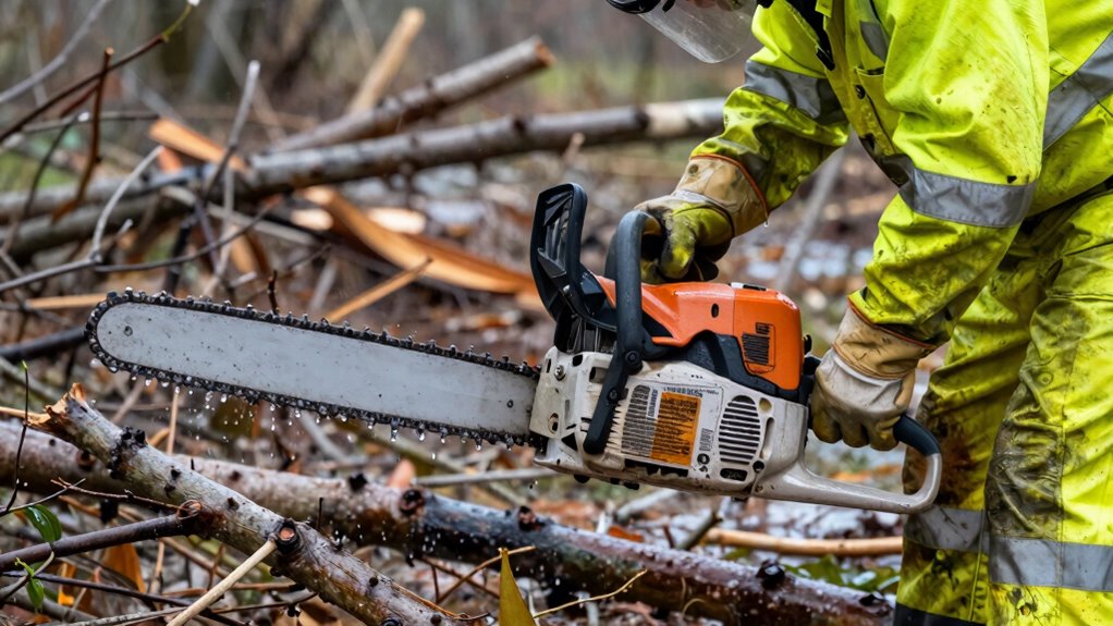 chainsaw safety during storm cleanup
