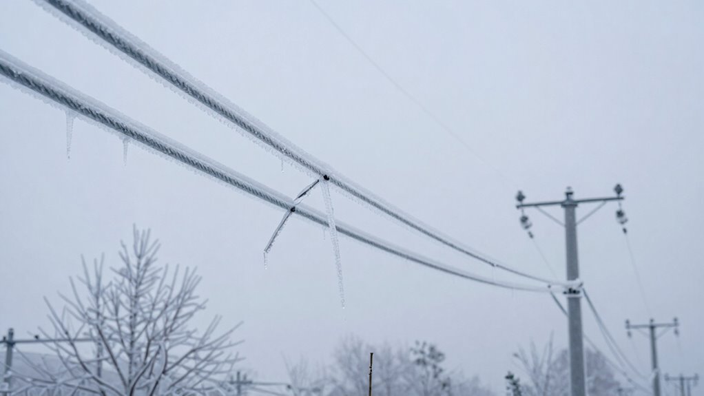 ice causes power line damage