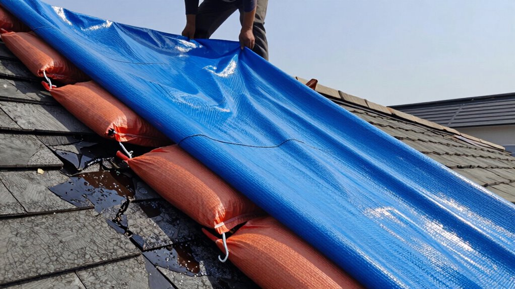 secure tarp with proper overlap